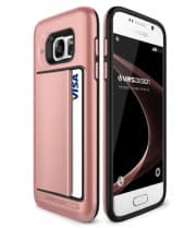 VRS Design Damda Hard Credit Card ID Holder Case For Galaxy S7 Edge Rose Gold