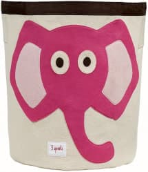 3 Sprouts Canvas Storage Bin Elephant Pink