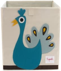 3 Sprouts Canvas Storage Box Peacock