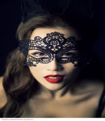 Halloween Black Face Mask Lace Crochet Headband Costume