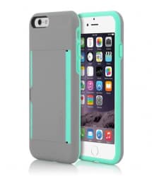 iPhone 6 Incipio Stowaway Gray Teal Credit Card Case With Stand