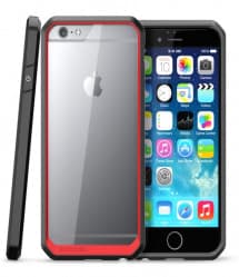 iPhone 6s 6 Supcase Unicorn Beetle Hybrid Protective Bumper Case Clear/Red