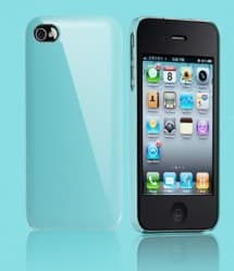 Essential TPE Iro Glossy Turquoise UV Coating Snap Case for iPhone 4
