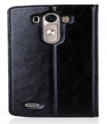 Premium Real Leather Quick Circle Flip Case for LG G3