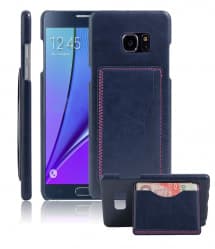 Leather Cardholder Back Case For Galaxy Note 7 Blue