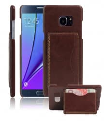 Leather Cardholder Back Case For Galaxy Note 7 Brown