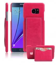 Leather Cardholder Back Case For Galaxy Note 7 Pink