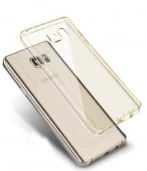 Thin Clear TPU Case with Port Covers for Galaxy Note 7 Gold