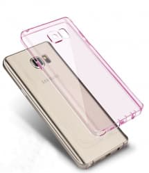 Thin Clear TPU Case with Port Covers for Galaxy Note 7 Pink