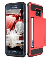 Verus Damda Hard Credit Card ID Holder Case For Galaxy S6 Edge Plus Red