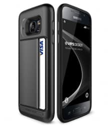 VRS Design Damda Hard Credit Card ID Holder Case For Galaxy S7 Edge Dark Steel