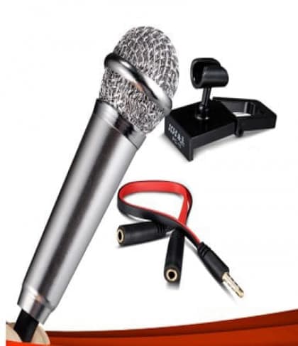 Portable 3.5mm Mini Karaoke Mic Microphone Studio Speech For iPhone and Android Phones