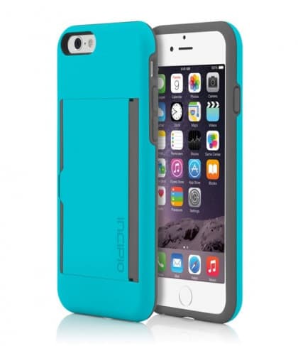 iPhone 6 Incipio Stowaway Cyan Gray Credit Card Case With Stand