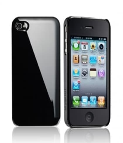 Essential TPE Iro Black UV Coating Snap Case for iPhone 4