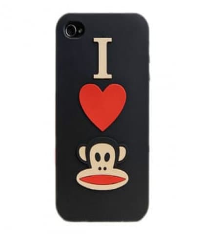 Paul Frank I Heart Julius Black Silicone Case for iPhone 4 