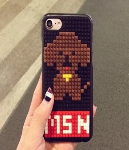 DIY Lego Brick Case for iPhone 7, 6 6s & Plus - Brown Dog