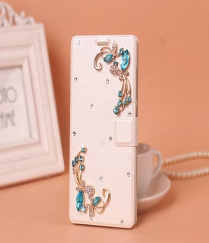 Fancy Bling Rhinestone Silky Flip Case for iPhone SE  5s 5