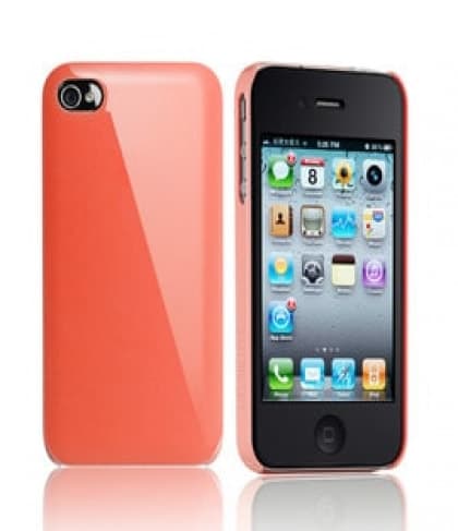 Essential TPE Iro Glossy Orange UV Coating Snap Case for iPhone 4