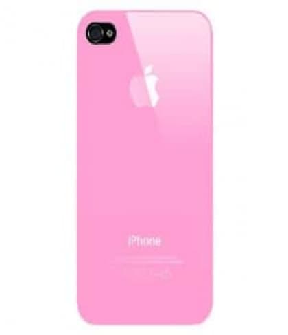 Light Pink Replicase Hard Crystal Air Jacket Apple Logo Case for iPhone 4 4S