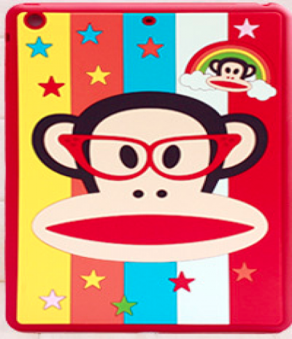 Paul Frank Silicone Case for iPad Air Rainbow Monkey Red Glasses Julius