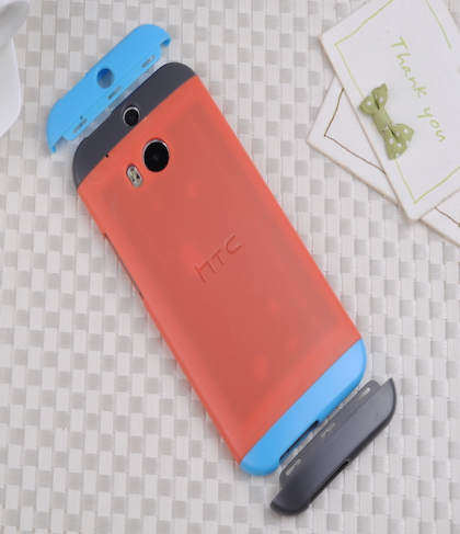 HTC One M8 Original Double Dip Case Orange Blue Grey