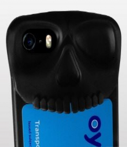 Halloween Skull Card Headphone Holder iPhone 5 5s SE Case