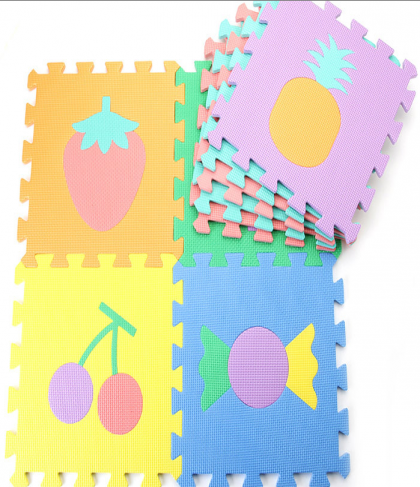 Complete Foam Cute Pop Out Puzzle Gym Mat for Baby and Kid Animals, Vehicles, Fruits