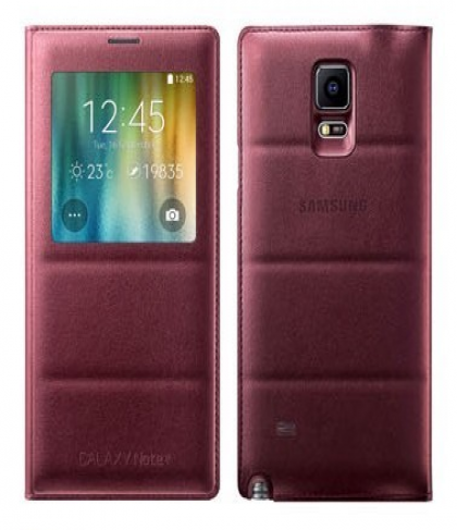 Samsung S-View Flip Cover (Plum Red) for Galaxy Note 4