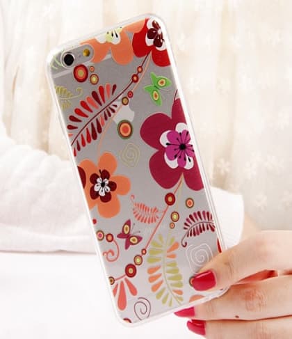 Ultra Thin Cute & Elegant Wonderland Flower Pattern iPhone 6 6s 4.7 Jelly TPU Case