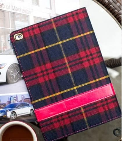 Designer Tartan Check Pattern Fabric Case for iPad Mini 3 2 1