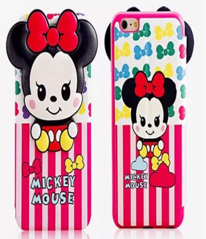 Cute Minnie Mouse HTC One M9 Flip Wallet Character Case