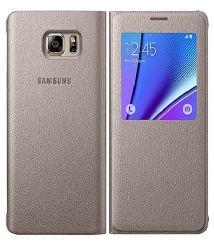 Galaxy Note 5 S-View Official Samsung Flip Cover Gold