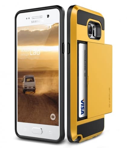 Verus Damda Hard Credit Card ID Holder Case For Galaxy Note 5 Yellow