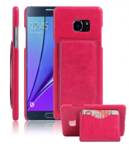 Leather Cardholder Back Case For Galaxy Note 7 Pink