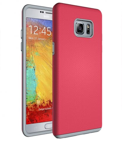 Tough Armor Type Protective Rubber Case for Galaxy Note 7 Red