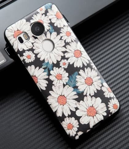 Daisy Floral Pattern 3D TPU Case for Nexus 5X