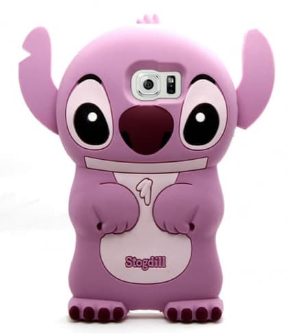 Stitch 3D Hard Silicone Case for Galaxy S6 Pink