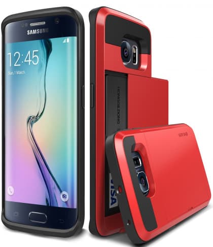 Verus Red Galaxy S6 Edge Case Damda Card Slide Series