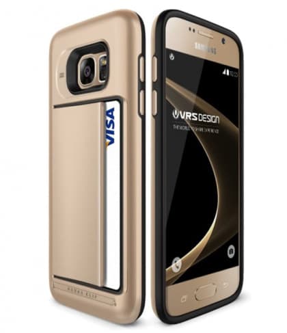VRS Design Damda Hard Credit Card ID Holder Case For Galaxy S7 Edge Gold