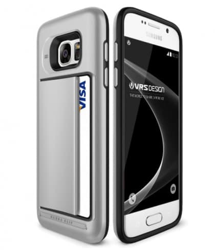 VRS Design Damda Hard Credit Card ID Holder Case For Galaxy S7 Satin Silver